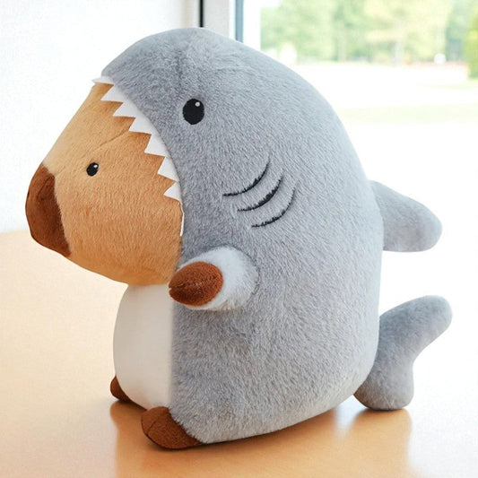 Kawaii Capybara Stuffed In Shark Plush